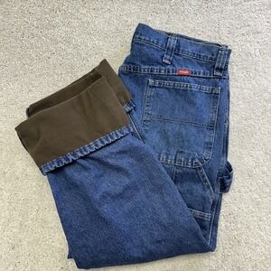 Wrangler Carpenter Jeans Mens 36x32 Western Fleece Lined Denim Pants Blue